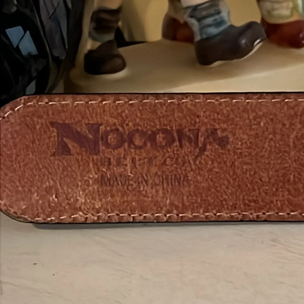 Nocona mens leather western belt size 44 2 tone